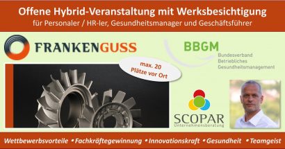 13.06.2023: BGM-Event bei der Franken Guss GmbH & Co. KG in Kitzingen (14:00 – 17:00 Uhr) inkl. Werksbesichtigung